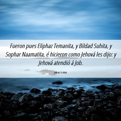 Picture 06 - Job 42:9 RVA - Fueron pues Eliphaz Temanita, y Bildad Suhita, y - Bible Verse Picture