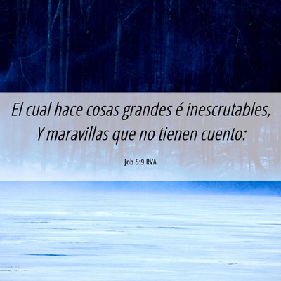 Picture 06 - Job 5:9 RVA - El cual hace cosas grandes é inescrutables, Y - Bible Verse Picture