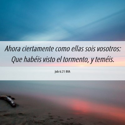 Picture 06 - Job 6:21 RVA - Ahora ciertamente como ellas sois vosotros: Que - Bible Verse Picture