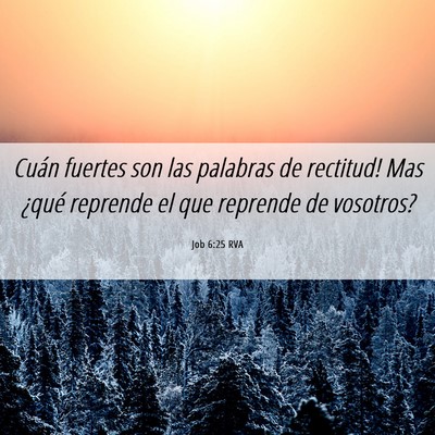 Picture 06 - Job 6:25 RVA - Cuán fuertes son las palabras de rectitud! Mas - Bible Verse Picture
