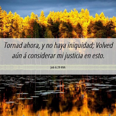 Picture 06 - Job 6:29 RVA - Tornad ahora, y no haya iniquidad; Volved aún á - Bible Verse Picture