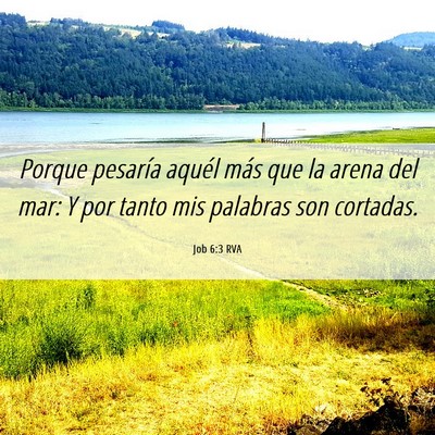Picture 06 - Job 6:3 RVA - Porque pesaría aquél más que la arena del mar: - Bible Verse Picture