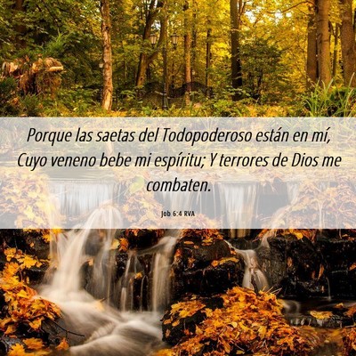 Picture 06 - Job 6:4 RVA - Porque las saetas del Todopoderoso están en mí, - Bible Verse Picture
