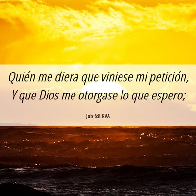 Picture 06 - Job 6:8 RVA - Quién me diera que viniese mi petición, Y que - Bible Verse Picture