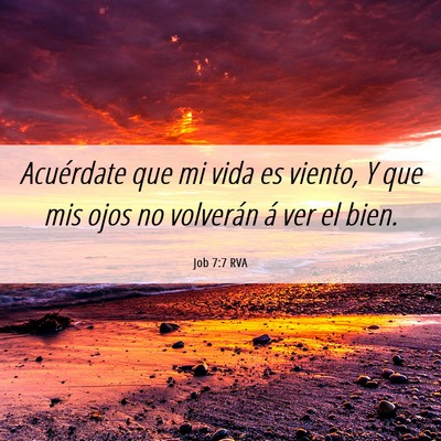 Picture 06 - Job 7:7 RVA - Acuérdate que mi vida es viento, Y que mis ojos - Bible Verse Picture