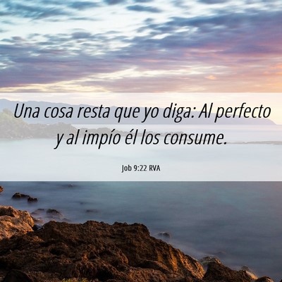 Picture 06 - Job 9:22 RVA - Una cosa resta que yo diga: Al perfecto y al - Bible Verse Picture