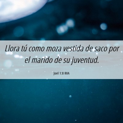 Picture 06 - Joel 1:8 RVA - Llora tú como moza vestida de saco por el marido - Bible Verse Picture