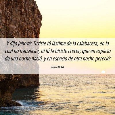 Picture 06 - Jonás 4:10 RVA - Y dijo Jehová: Tuviste tú lástima de la - Bible Verse Picture