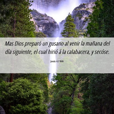 Picture 06 - Jonás 4:7 RVA - Mas Dios preparó un gusano al venir la mañana - Bible Verse Picture