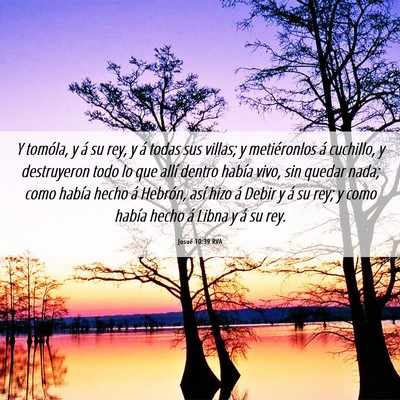 Picture 06 - Josué 10:39 RVA - Y tomóla, y á su rey, y á todas sus villas; y - Bible Verse Picture