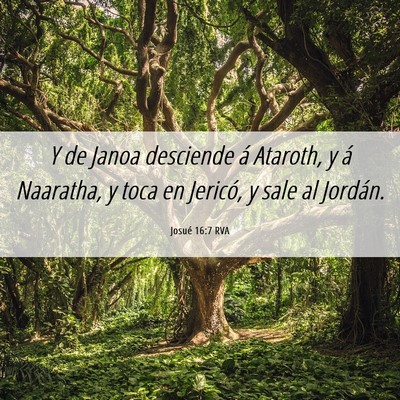 Picture 06 - Josué 16:7 RVA - Y de Janoa desciende á Ataroth, y á Naaratha, y - Bible Verse Picture