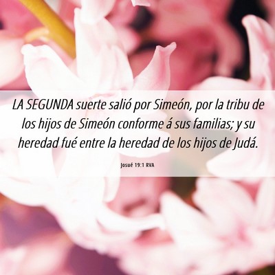 Picture 06 - Josué 19:1 RVA - LA SEGUNDA suerte salió por Simeón, por la - Bible Verse Picture