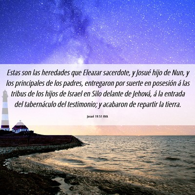 Picture 06 - Josué 19:51 RVA - Estas son las heredades que Eleazar sacerdote, y - Bible Verse Picture