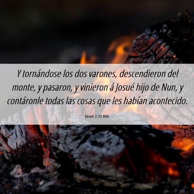 Picture 06 - Josué 2:23 RVA - Y tornándose los dos varones, descendieron del - Bible Verse Picture