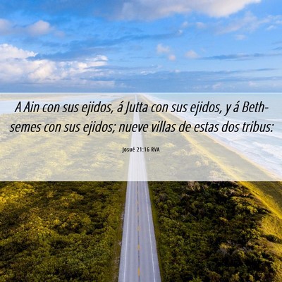 Picture 06 - Josué 21:16 RVA - A Ain con sus ejidos, á Jutta con sus ejidos, y - Bible Verse Picture