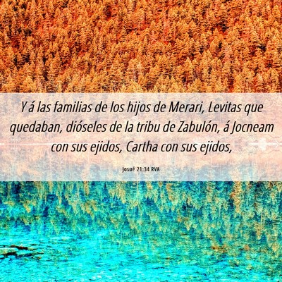 Picture 06 - Josué 21:34 RVA - Y á las familias de los hijos de Merari, Levitas - Bible Verse Picture