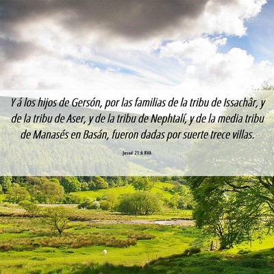 Picture 06 - Josué 21:6 RVA - Y á los hijos de Gersón, por las familias de la - Bible Verse Picture