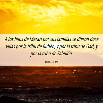 Picture 06 - Josué 21:7 RVA - A los hijos de Merari por sus familias se dieron - Bible Verse Picture