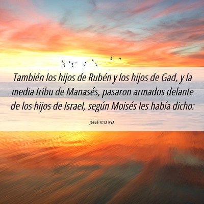 Picture 06 - Josué 4:12 RVA - También los hijos de Rubén y los hijos de Gad, - Bible Verse Picture