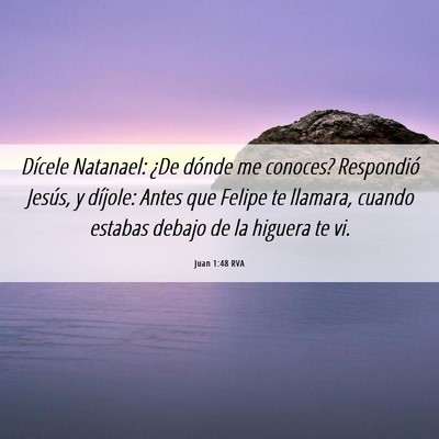Picture 06 - Juan 1:48 RVA - Dícele Natanael: ¿De dónde me conoces? - Bible Verse Picture