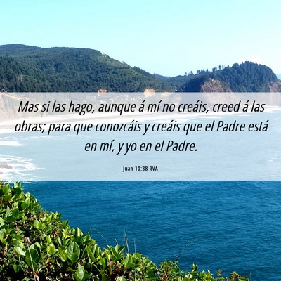 Picture 06 - Juan 10:38 RVA - Mas si las hago, aunque á mí no creáis, creed - Bible Verse Picture