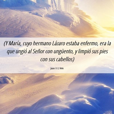 Picture 06 - Juan 11:2 RVA - (Y María, cuyo hermano Lázaro estaba enfermo, - Bible Verse Picture