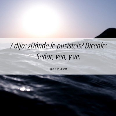 Picture 06 - Juan 11:34 RVA - Y dijo: ¿Dónde le pusisteis? Dicenle: Señor, - Bible Verse Picture