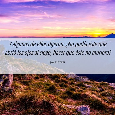 Picture 06 - Juan 11:37 RVA - Y algunos de ellos dijeron: ¿No podía éste que - Bible Verse Picture