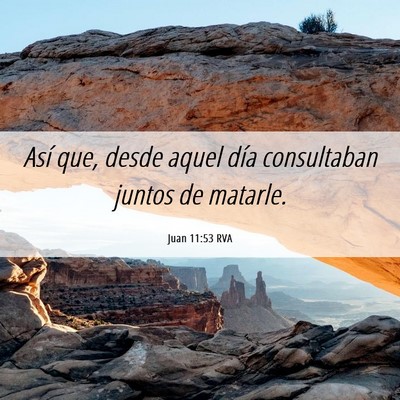 Picture 06 - Juan 11:53 RVA - Así que, desde aquel día consultaban juntos de - Bible Verse Picture
