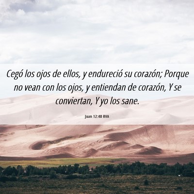 Picture 06 - Juan 12:40 RVA - Cegó los ojos de ellos, y endureció su - Bible Verse Picture