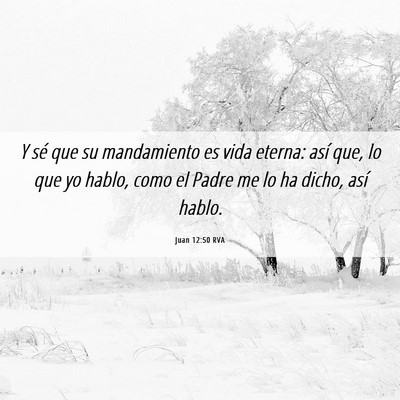 Picture 06 - Juan 12:50 RVA - Y sé que su mandamiento es vida eterna: así - Bible Verse Picture