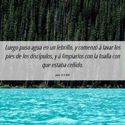 Picture 06 - Juan 13:5 RVA - Luego puso agua en un lebrillo, y comenzó á - Bible Verse Picture