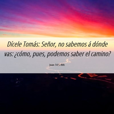 Picture 06 - Juan 14:5 RVA - Dícele Tomás: Señor, no sabemos á dónde vas: - Bible Verse Picture