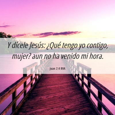 Picture 06 - Juan 2:4 RVA - Y dícele Jesús: ¿Qué tengo yo contigo, mujer? - Bible Verse Picture