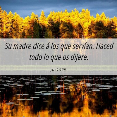 Picture 06 - Juan 2:5 RVA - Su madre dice á los que servían: Haced todo lo - Bible Verse Picture