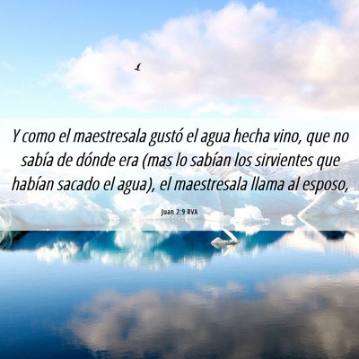 Picture 06 - Juan 2:9 RVA - Y como el maestresala gustó el agua hecha vino, - Bible Verse Picture