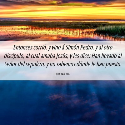 Picture 06 - Juan 20:2 RVA - Entonces corrió, y vino á Simón Pedro, y al - Bible Verse Picture