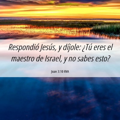 Picture 06 - Juan 3:10 RVA - Respondió Jesús, y díjole: ¿Tú eres el - Bible Verse Picture