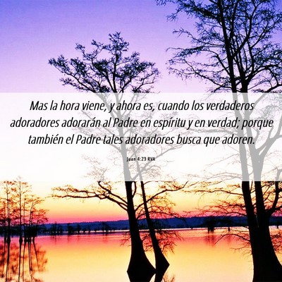 Picture 06 - Juan 4:23 RVA - Mas la hora viene, y ahora es, cuando los - Bible Verse Picture