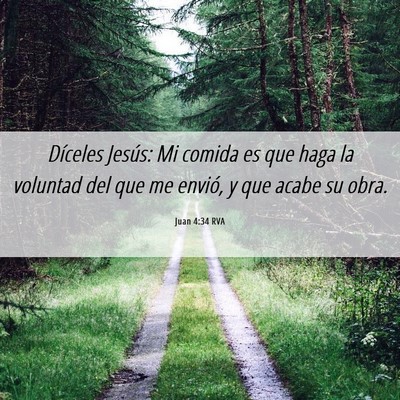 Picture 06 - Juan 4:34 RVA - Díceles Jesús: Mi comida es que haga la - Bible Verse Picture