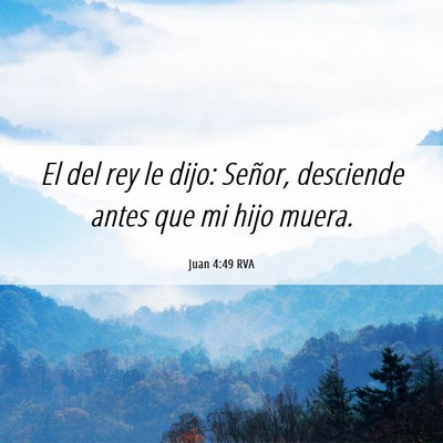 Picture 06 - Juan 4:49 RVA - El del rey le dijo: Señor, desciende antes que - Bible Verse Picture