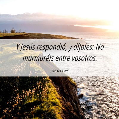 Picture 06 - Juan 6:43 RVA - Y Jesús respondió, y díjoles: No murmuréis - Bible Verse Picture