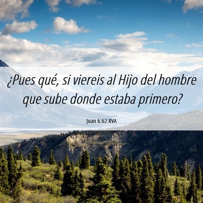 Picture 06 - Juan 6:62 RVA - ¿Pues qué, si viereis al Hijo del hombre que - Bible Verse Picture