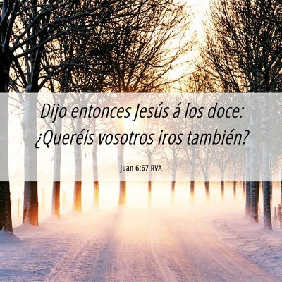 Picture 06 - Juan 6:67 RVA - Dijo entonces Jesús á los doce: ¿Queréis - Bible Verse Picture