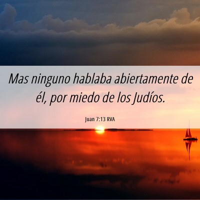 Picture 06 - Juan 7:13 RVA - Mas ninguno hablaba abiertamente de él, por - Bible Verse Picture