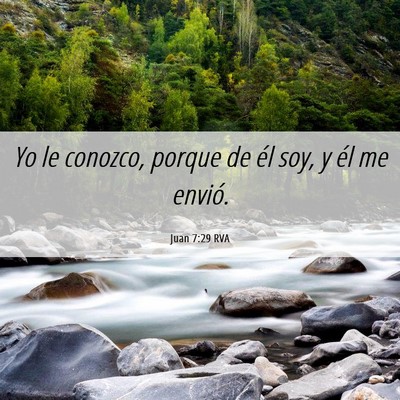 Picture 06 - Juan 7:29 RVA - Yo le conozco, porque de él soy, y él me - Bible Verse Picture