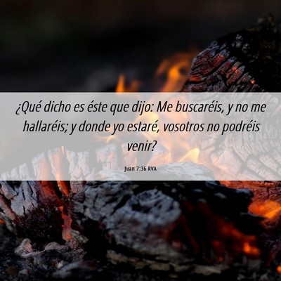 Picture 06 - Juan 7:36 RVA - ¿Qué dicho es éste que dijo: Me buscaréis, y - Bible Verse Picture