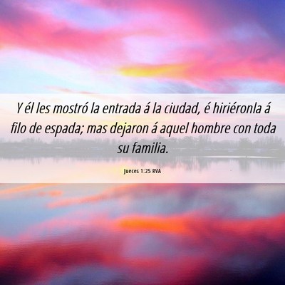 Picture 06 - Jueces 1:25 RVA - Y él les mostró la entrada á la ciudad, é - Bible Verse Picture