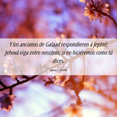 Picture 06 - Jueces 11:10 RVA - Y los ancianos de Galaad respondieron á Jephté: - Bible Verse Picture