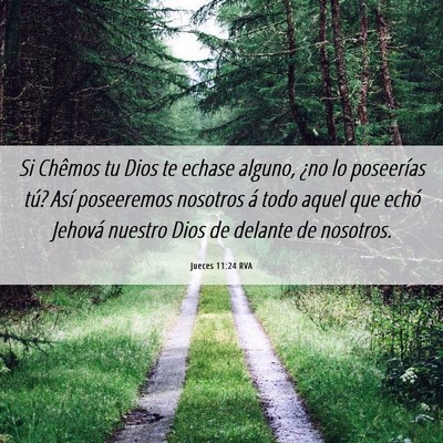 Picture 06 - Jueces 11:24 RVA - Si Chêmos tu Dios te echase alguno, ¿no lo - Bible Verse Picture
